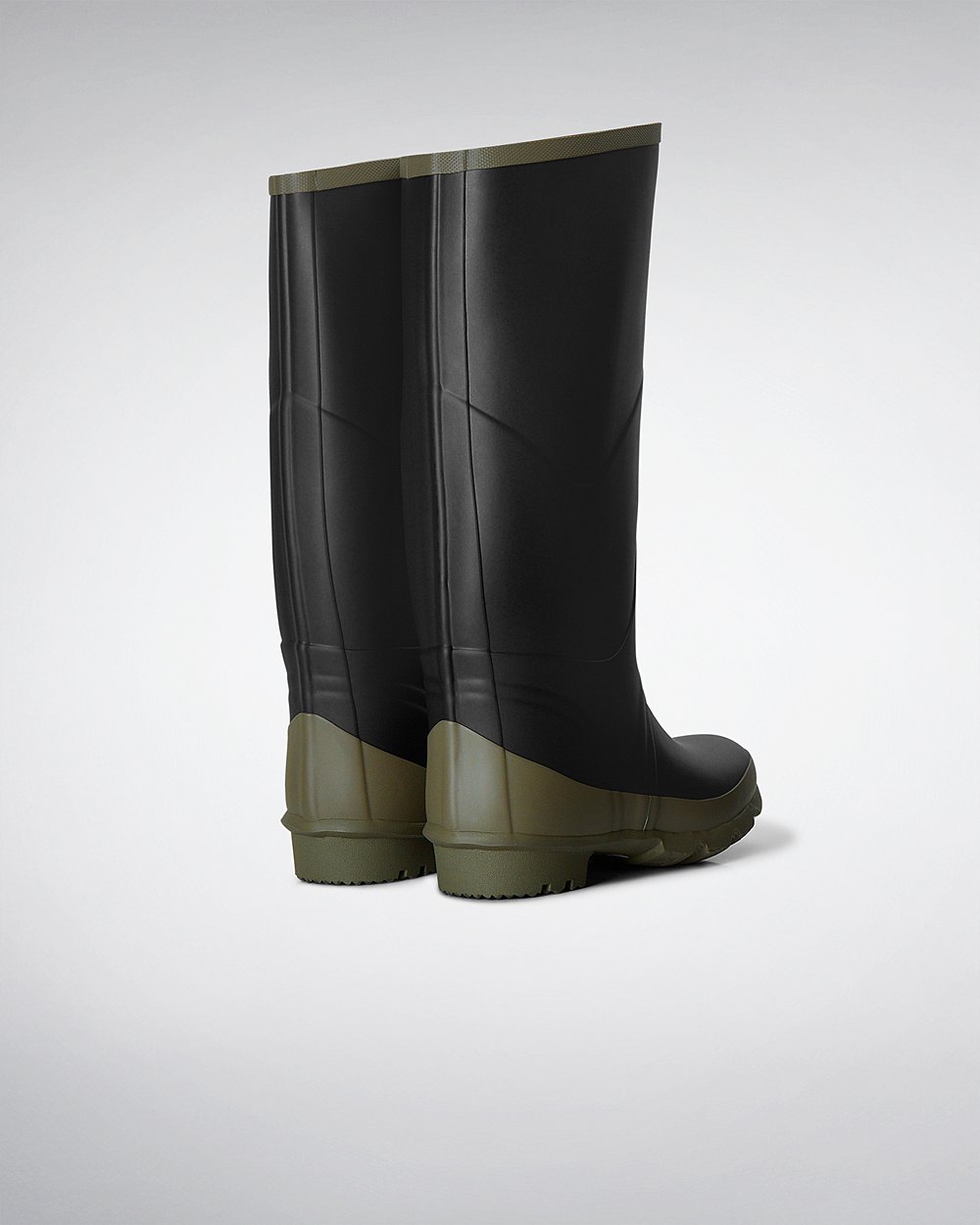 Botas de Lluvia Altas Hunter Mujer - Argyll Bullseye Full Knee - Negros - HETSGCM-57